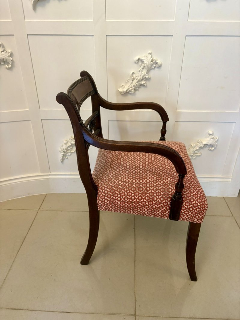 Outstanding Quality Set of 8 Antique Regency Mahogany Dining Chairs - Image 8